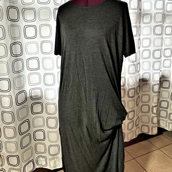 2 FOR $25 - Women's Heather Gray Casual Side Adjustable Snap Tunic Dress - NWT - Picture 7 of 9